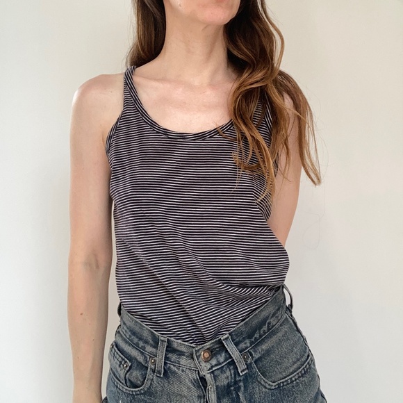 Pretty tank top tank top t.shirt striped sailor stripes H&M T36 Small - Picture 1 of 5